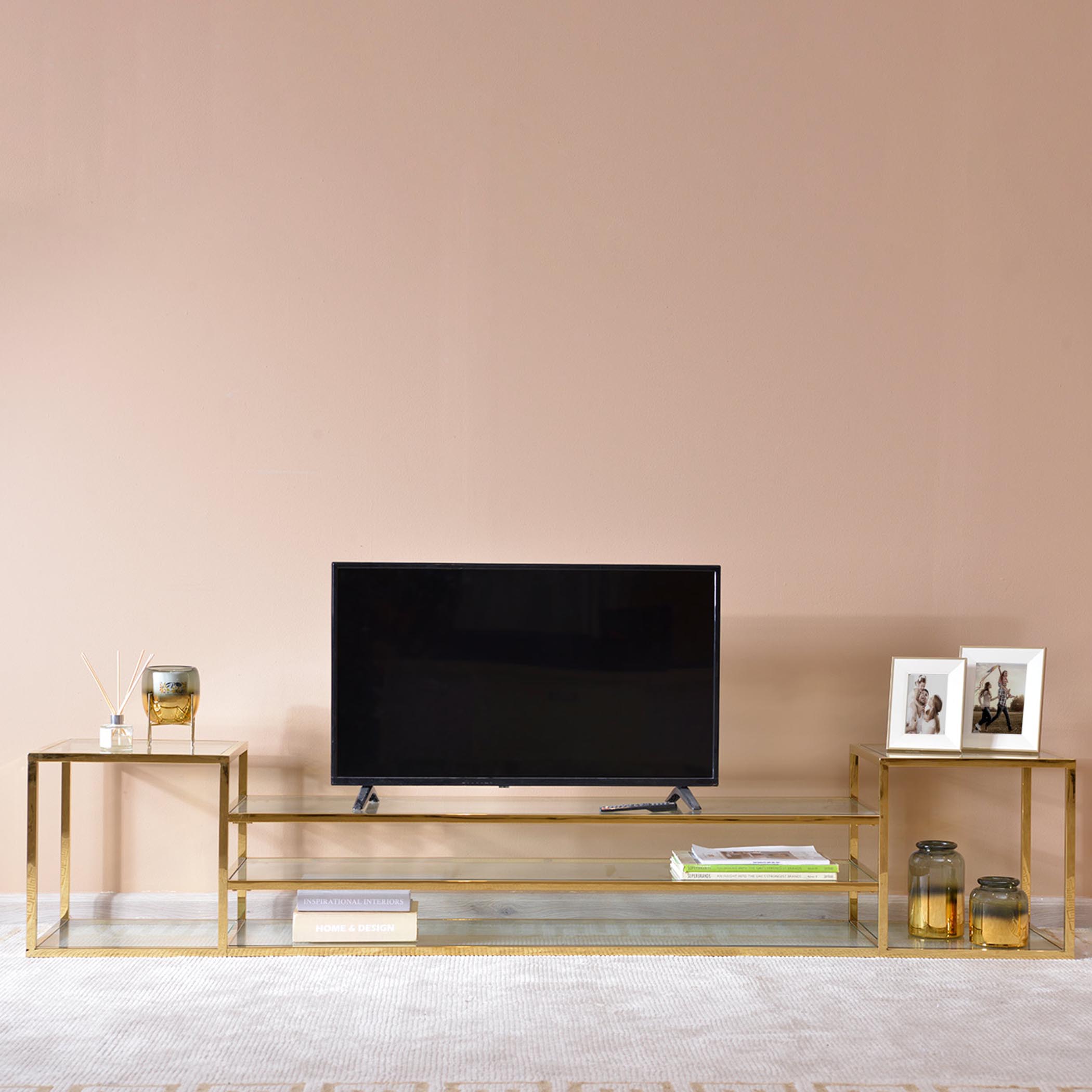 wendix tv unit upto 55 inches white gold