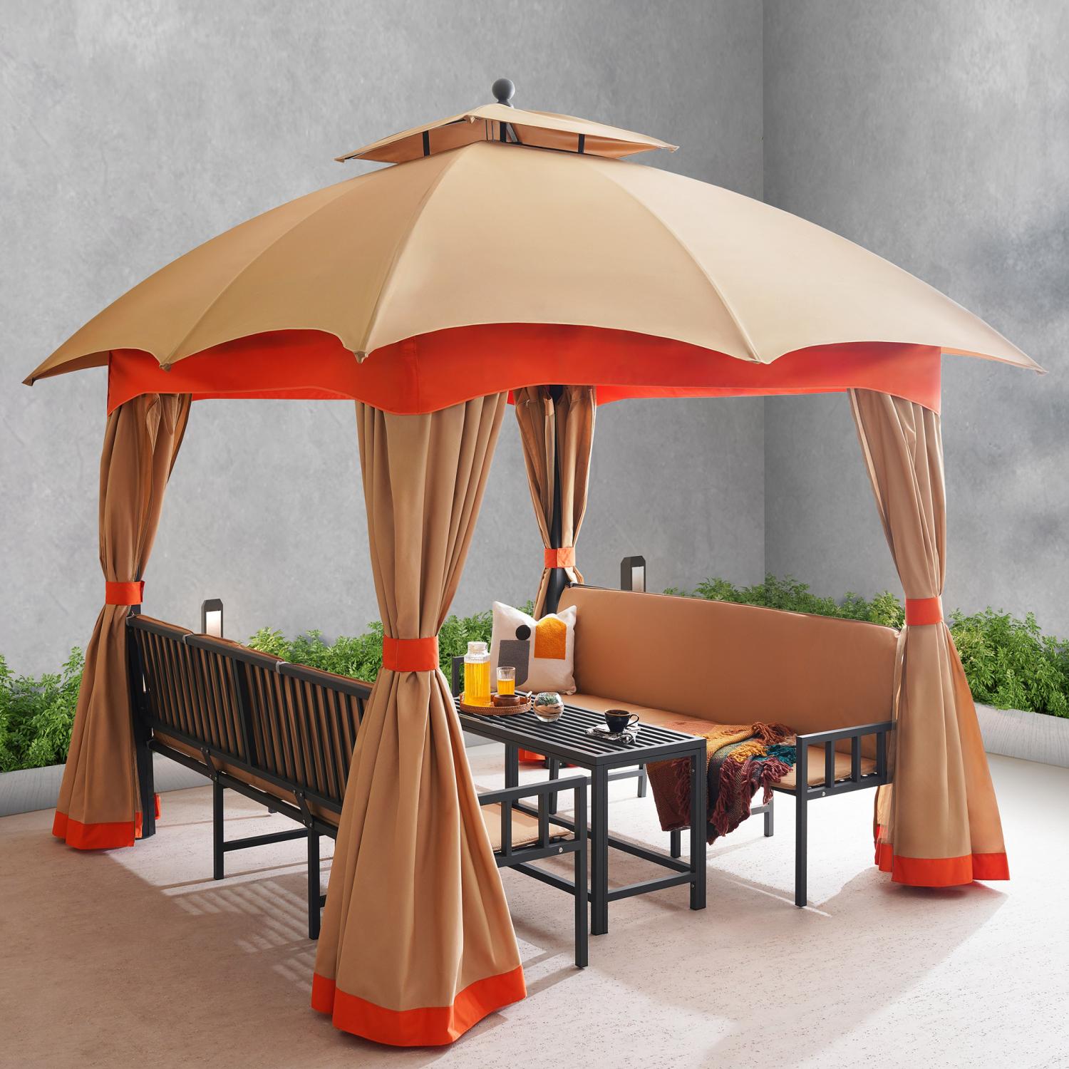 Outdoor chairs and table with umbrella sale